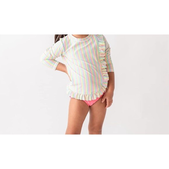 RuffleButts Toddler Rash Guard 2-Piece Swimsuit Set - 2T - Picture 3 of 5